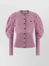 Vivienne Westwood Soft Knit Cardigan Featuring Puff Sleeves In Pink