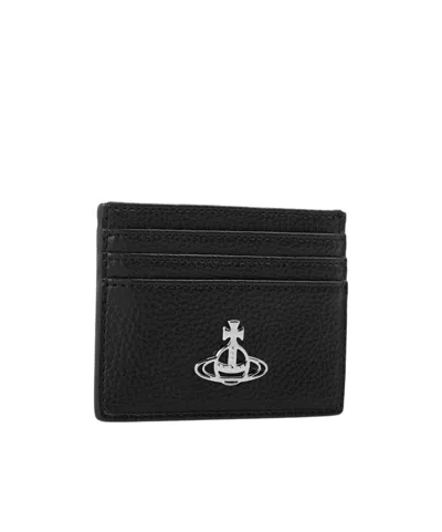 Vivienne Westwood Solid Color Card Holder In Black
