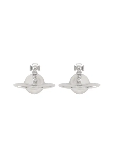 Vivienne Westwood "solid Orb" Earrings In Silver