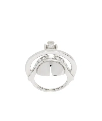 Vivienne Westwood Solid Orb Ring In Silver