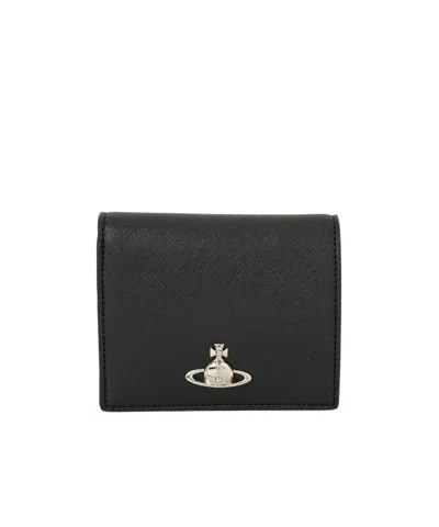 Vivienne Westwood Spherical Plaque Wallet In Black