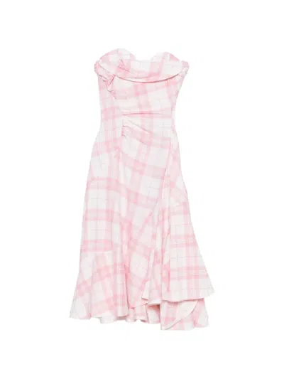 Vivienne Westwood Spiral Check-print Midi Dress In Multi
