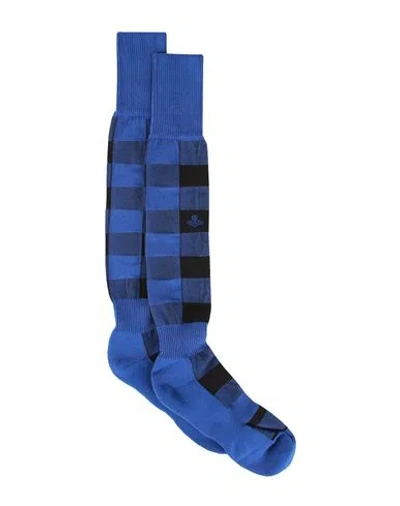 Vivienne Westwood Sporty High Sock Man Socks & Hosiery Blue Size 5 Cotton, Polyamide, Elastane