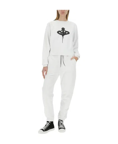Vivienne Westwood Spray Orb Cotton Sweatshirt In White