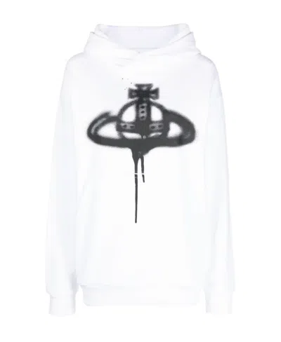 Vivienne Westwood Spray Orb-print Cotton Hoodie In White