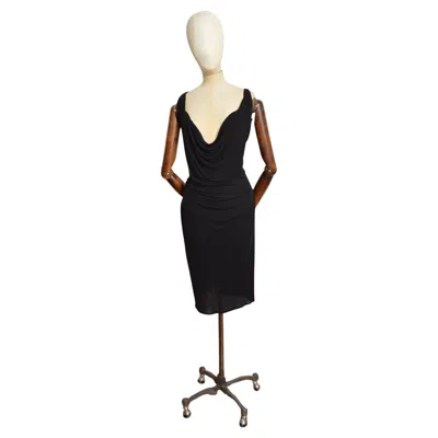 Pre-owned Vivienne Westwood Spring 2008  Black Draped Low Cut Sexy Cocktail Dress