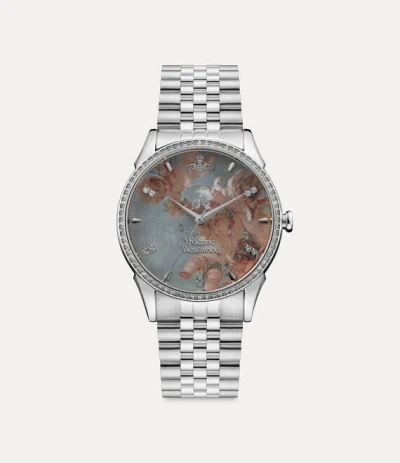 Vivienne Westwood Spring Cherub Watch Silver Stainless Steel Unisex In Metallic
