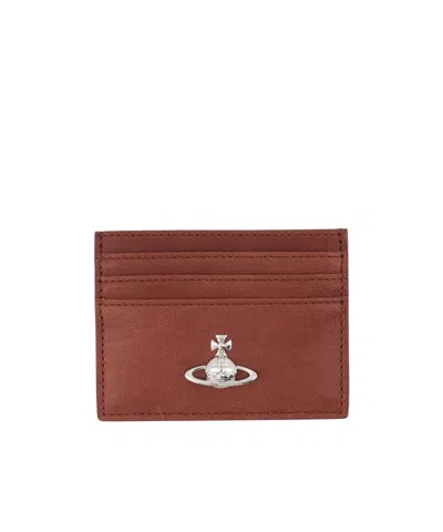 Vivienne Westwood Square Card Holder In Chestnut