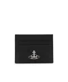 Vivienne Westwood Card Holder Flat Small Leather Goods Black In Black