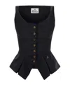 Vivienne Westwood Monday Cotton Vest Silhouette Peplum Sleeveless In Black