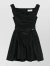 Vivienne Westwood Square Neckline Sleeveless Flared Skirt Mini Length Draped Detail In Black