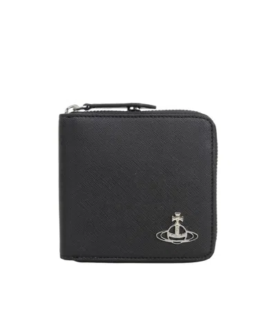 Vivienne Westwood Square Wallet With Rounded Corners In Black