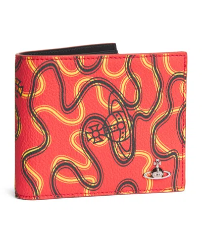 Vivienne Westwood Squiggle Print Bifold Wallet In Red