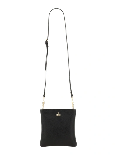 Vivienne Westwood Orb Logo Shoulder Bag In Black
