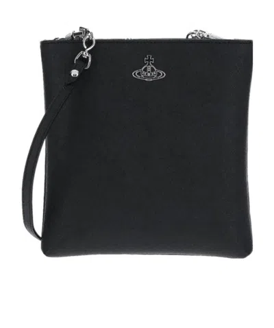 Vivienne Westwood Squire Square Crossbody Bag In Black