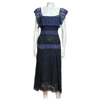 Pre-owned Vivienne Westwood S/s 2002 Runway Corseted Black And Blue Lace Dress
