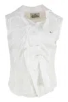 Vivienne Westwood Ss Drunken Shirt In White Cotton