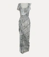 Vivienne Westwood Ss Long Graffiti Dress Polyester / Elastane Rabbit 44 Women In Rabbit