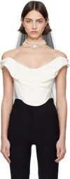 Vivienne Westwood Ssense Bridal Capsule Silk Cady Comet Corset In A403 Opaline