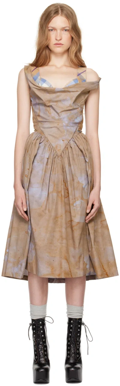 Vivienne Westwood Ssense Exclusive Capsule Brown Sunday Midi Dress In D303 Small Stains