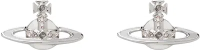 Vivienne Westwood Ssense Exclusive Capsule Silver Small Neo Bas Relief Earrings In Metallic