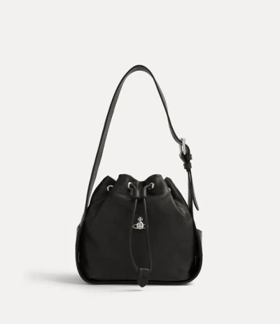 Vivienne Westwood Stacey Bucket Bag Supple Leather Black