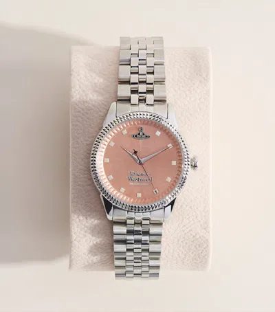 Vivienne Westwood Stainless Steel Little Seymour Watch In Silver