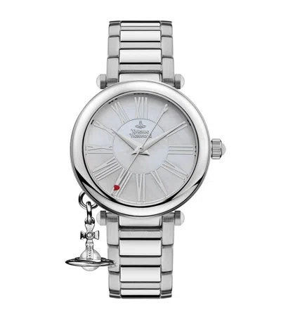 Vivienne Westwood Stainless Steel Mother Orb Watch In Silver