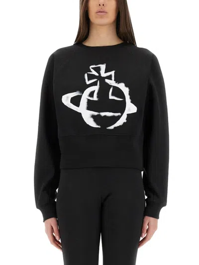 Vivienne Westwood Stencil Orb" Cropped Sweatshirt