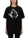 Vivienne Westwood "stencil Orb" Oversized T-shirt In Black