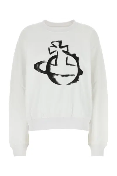 VIVIENNE WESTWOOD VIVIENNE WESTWOOD WHITE COTTON OVERSIZE SWEATSHIRT