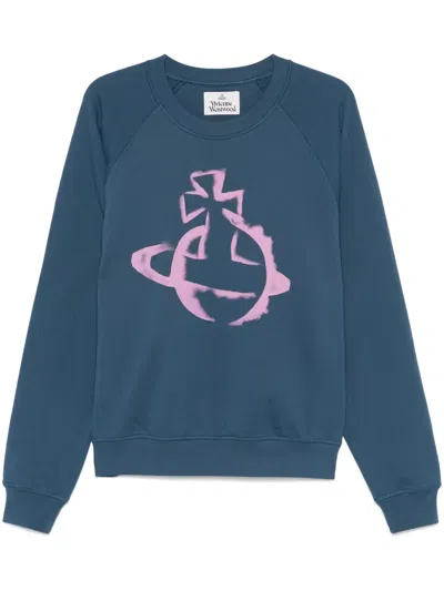 Vivienne Westwood Stencil Orb Sweatshirt In Blue