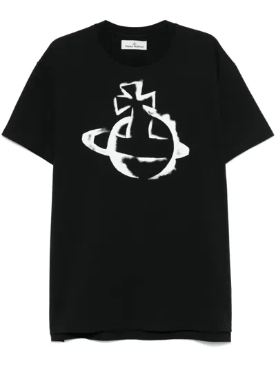 Vivienne Westwood "stencil Orb" Oversized T-shirt In White
