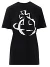 Vivienne Westwood "stencil Orb" Oversized T-shirt In Black