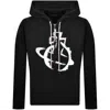 Vivienne Westwood Black Sweatshirt With Drawstring Hood And Maxi Orb Logo On The Front In Black