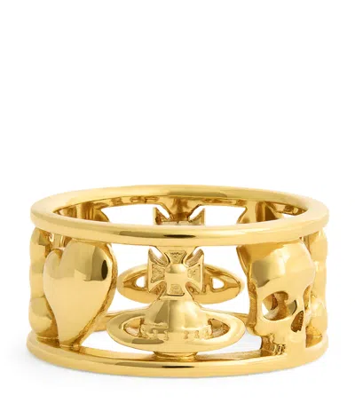 Vivienne Westwood Sterling Silver Leonce Ring In Gold
