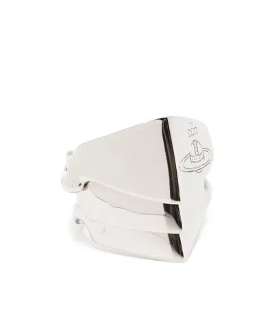Vivienne Westwood Sterling-silver Orb  Knuckleduster Ring In White