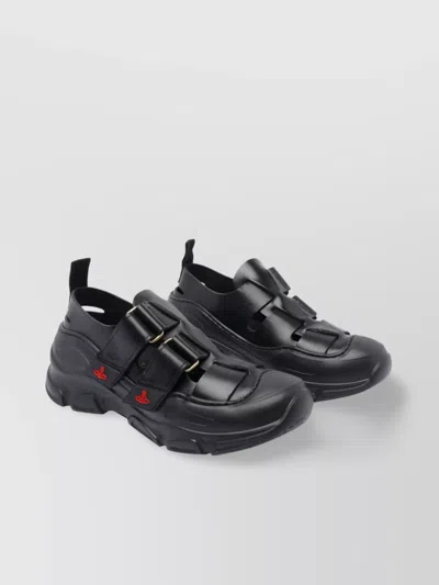 Vivienne Westwood Stomper Sandals With Chunky Sole And Cut-out Design In Black