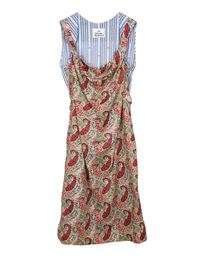 Vivienne Westwood Storm Dress With Side Buckles And Unique Design In Red