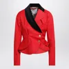 Vivienne Westwood Stormy Red Asymmetrical Wool Jacket In Red