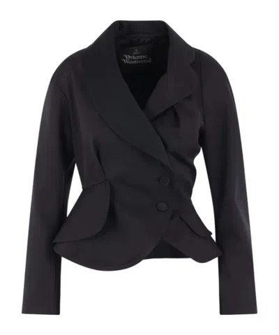 Vivienne Westwood Stormy Shawl-lapel Long Sleeved Blazer In Black