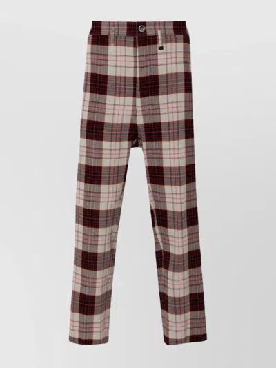 Vivienne Westwood Straight Checkered Slim Cut Trousers In Red
