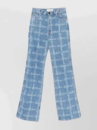 Vivienne Westwood Straight Leg Trousers Belt Loops In Blue