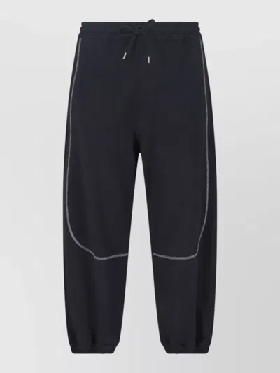 Vivienne Westwood Straight Leg Trousers Ribbed Texture Side Pocket In Blue