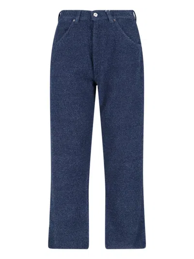 Vivienne Westwood Straight-leg Trousers With Textured Fabric In Blue
