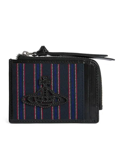 Vivienne Westwood Stripe Zip Card Holder In Blue