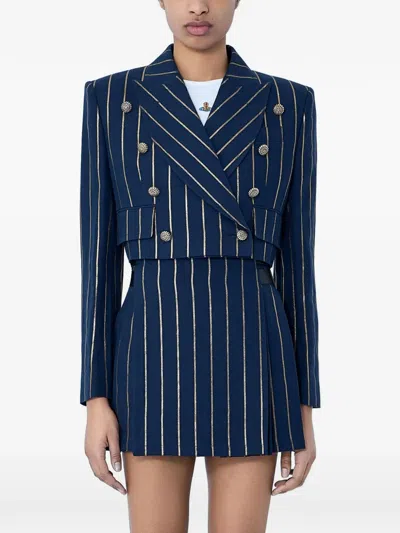 Vivienne Westwood Striped Blazer In Blue