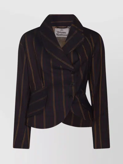 VIVIENNE WESTWOOD STRIPED BLAZER WITH LONG SLEEVES AND POCKETS