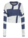 Vivienne Westwood Striped Button-detail Cropped Cardigan In Blue