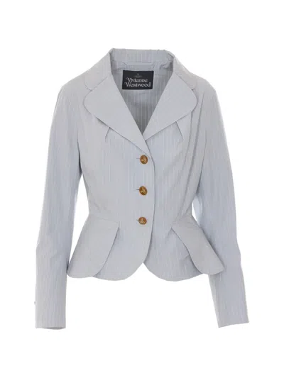 Vivienne Westwood Long-sleeve Casual Jacket In Gray